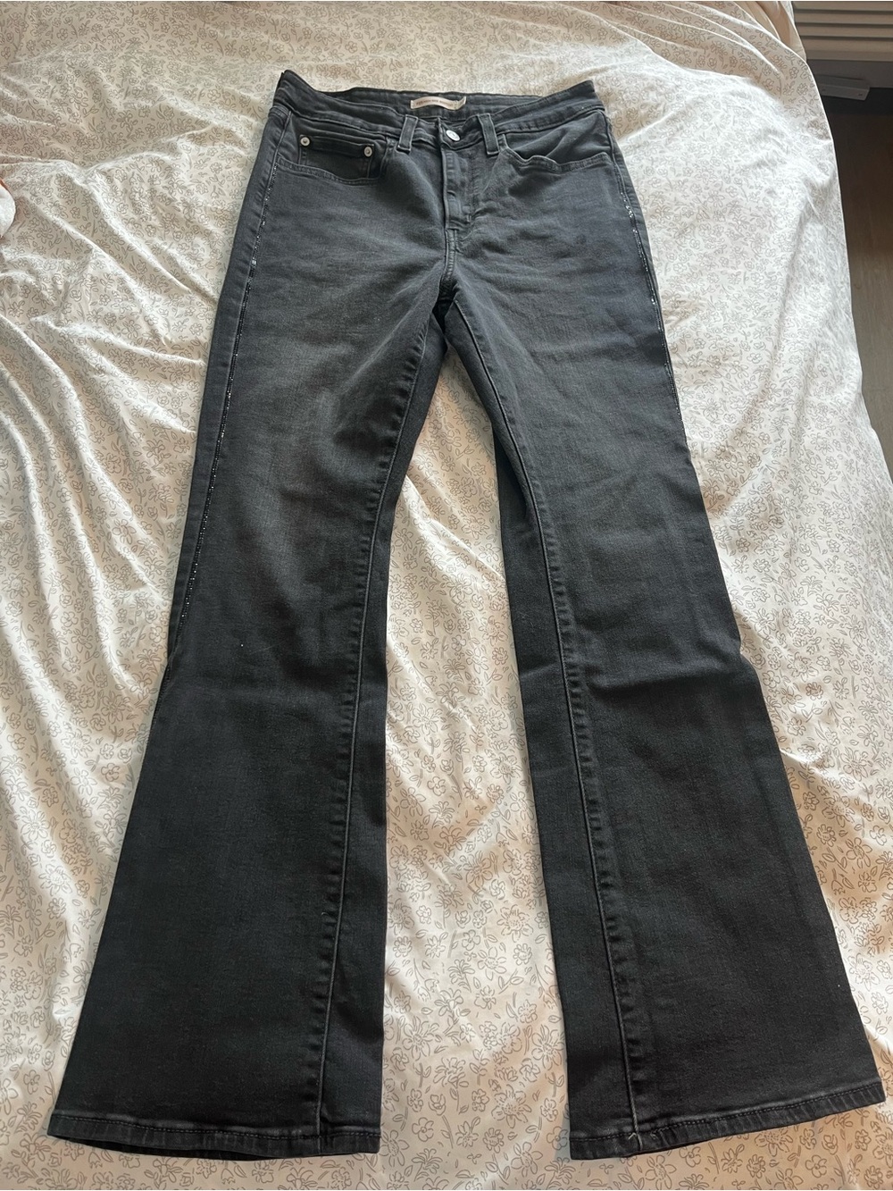 Levi's Black Studded Bootcut Jeans - Classic Wide Leg